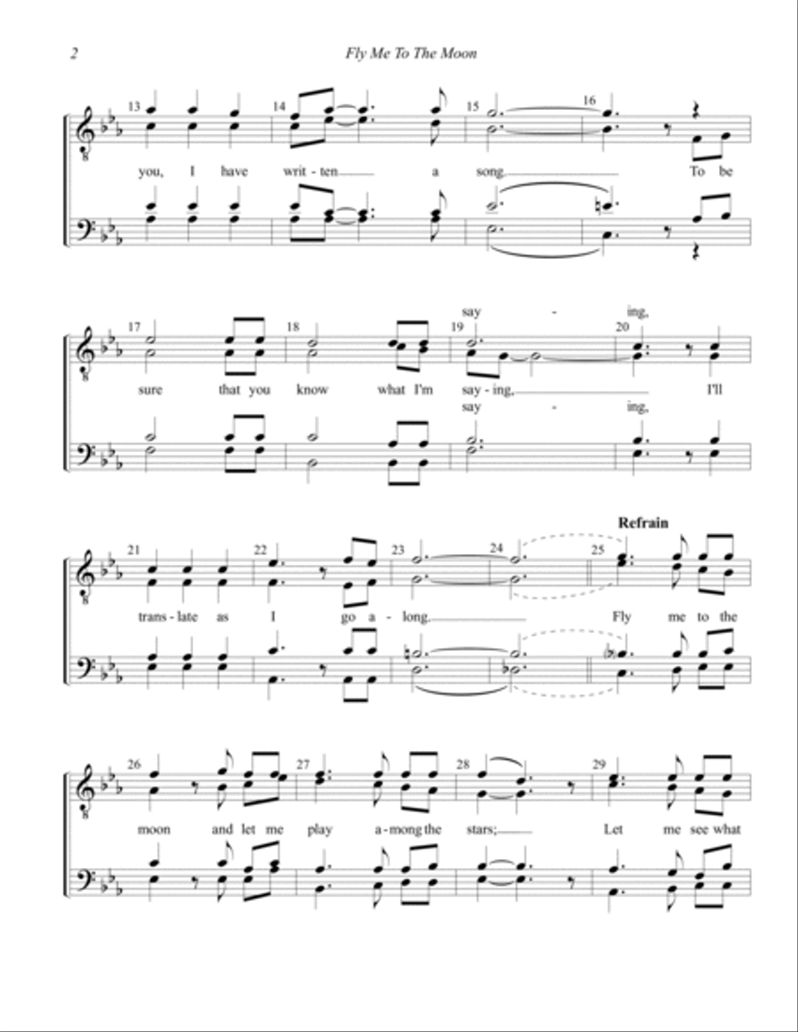 Fly Me To The Moon (in Other Words) TTBB scores gallery preview page 2