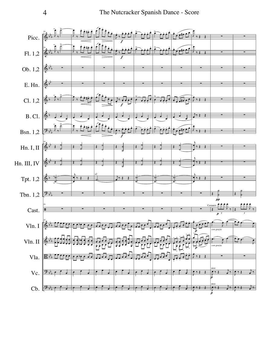 Spanish Dance from The Nutcracker for Full Orchestra Full Orchestra scores gallery preview page 4