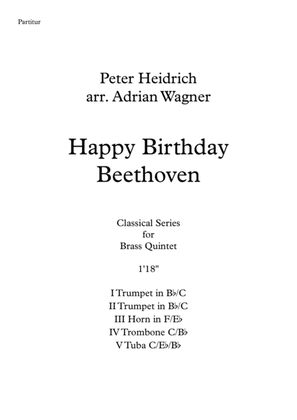 Book cover for "Happy Birthday Beethoven" Brass Quintet arr. Adrian Wagner