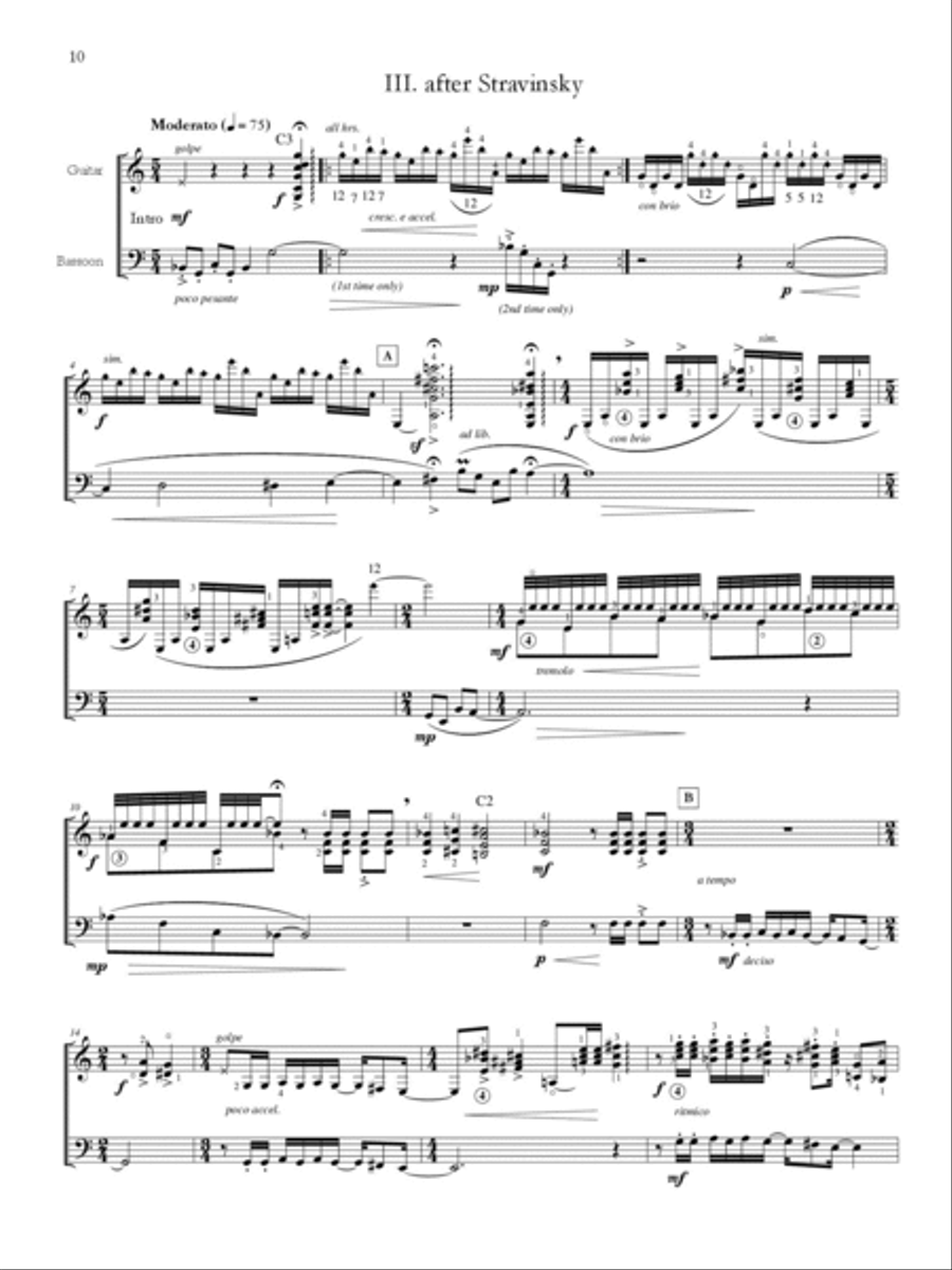 Fantasias Concertantes for Bassoon and Guitar Bassoon scores gallery preview page 4