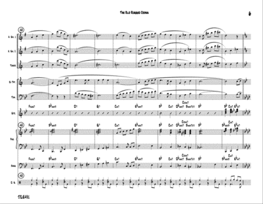 THE OLD RUGGED CROSS (On a Hill Far Away) - Jazz Ensemble (AAT Saxes, Trumpet, Trombone & Rhythm) Jazz Ensemble scores gallery preview page 6