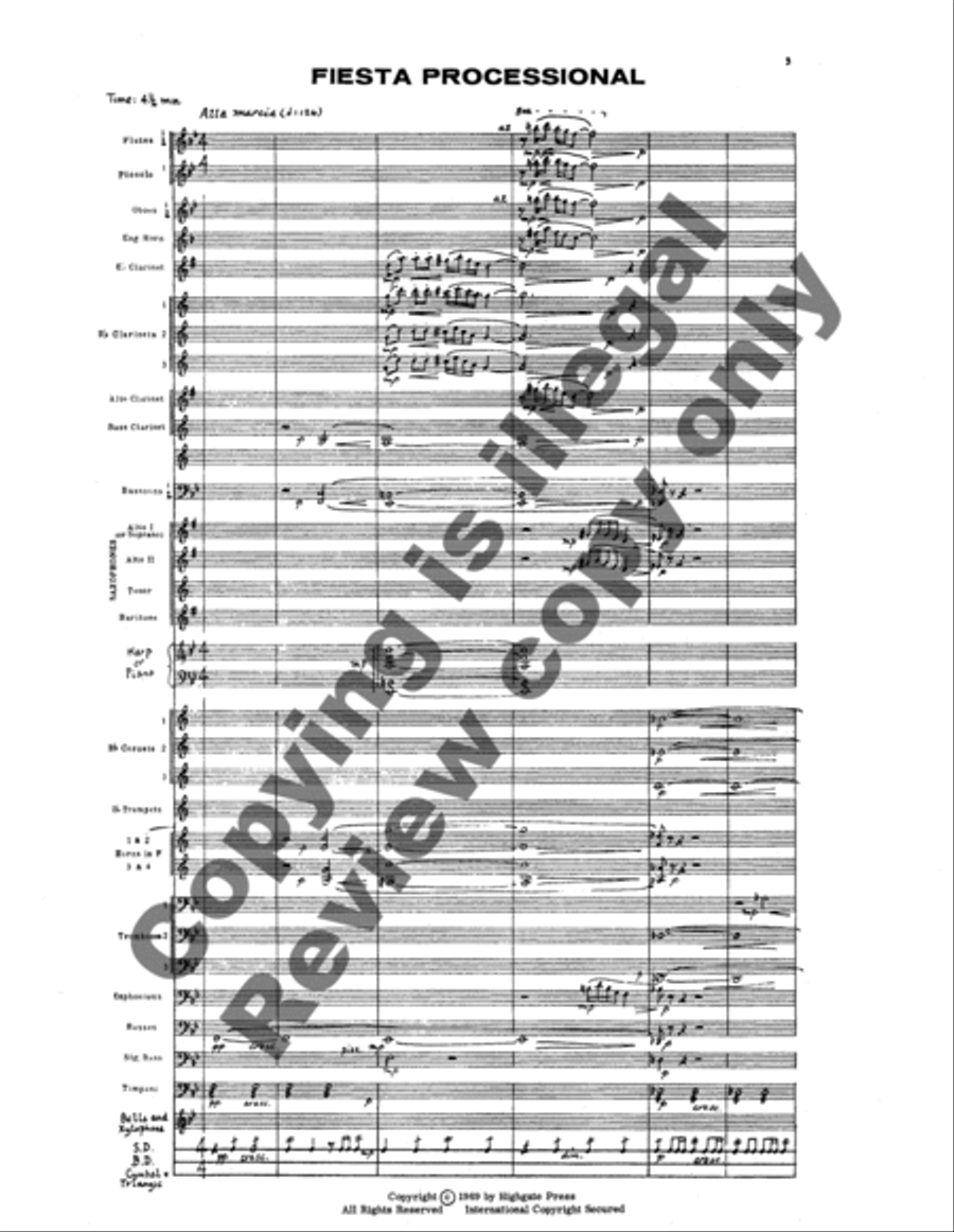 Fiesta Processional (Study score) Concert Band scores gallery preview page 6
