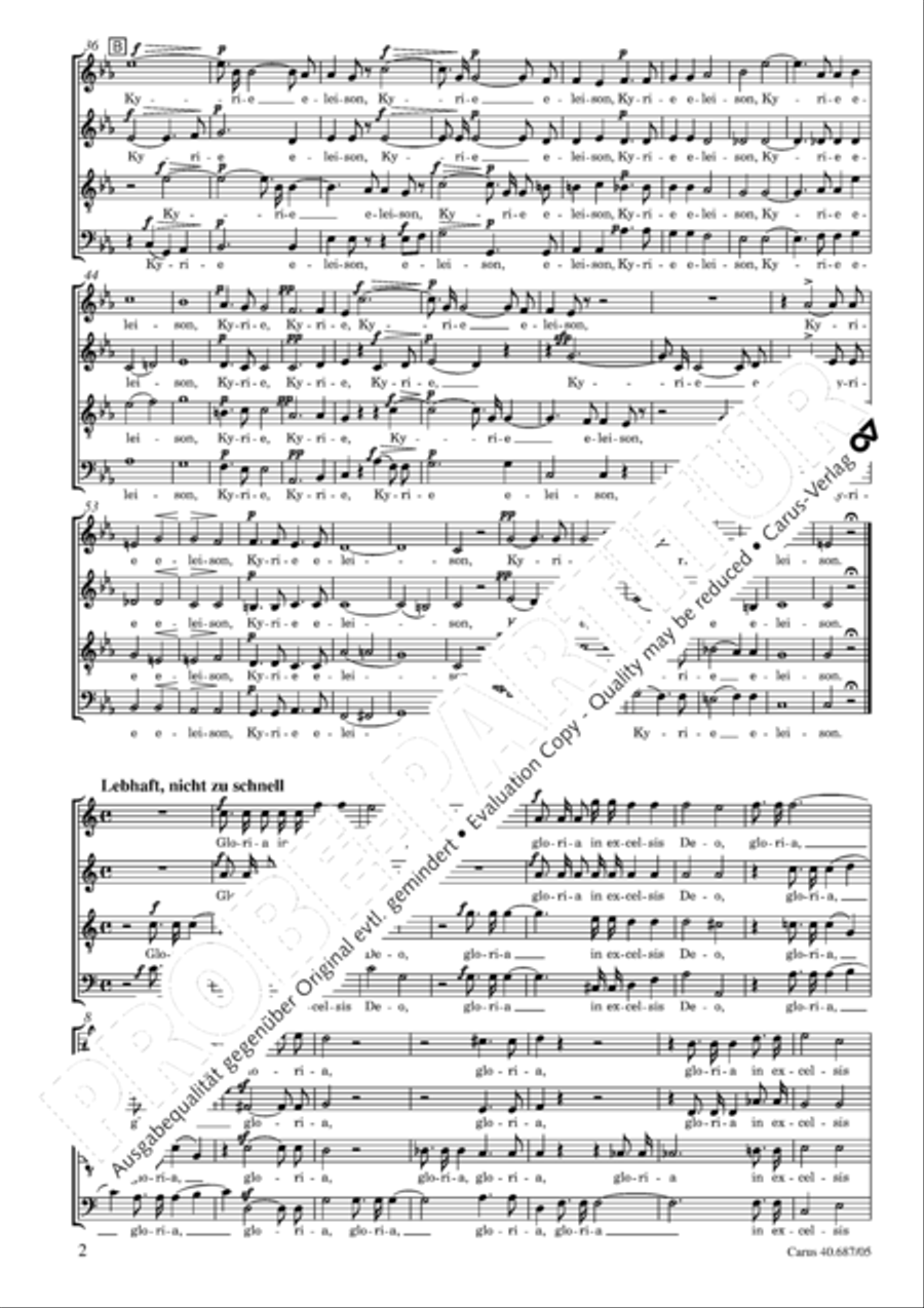 Missa sacra C Minor 4-Part scores gallery preview page 3