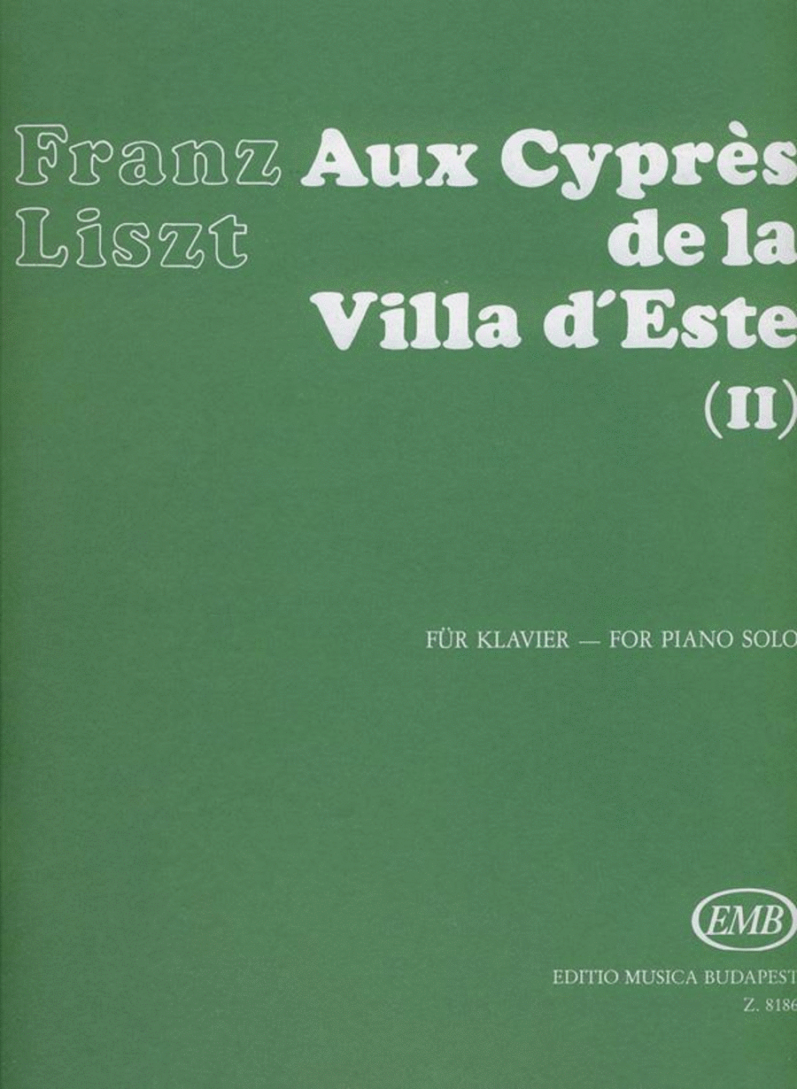 Aux Cypres de la Villa d'Este No. 2 Annees de Pe Piano Solo scores gallery preview page 1