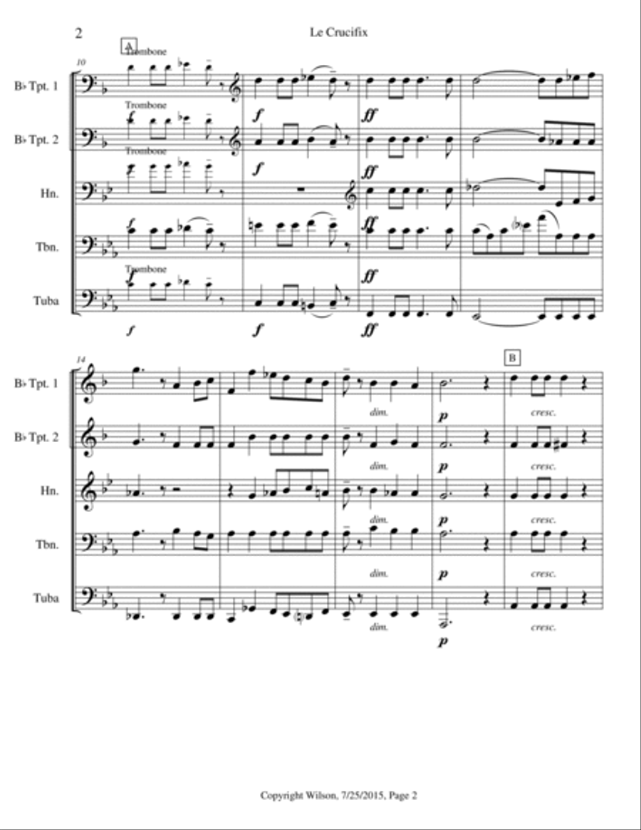 Le Crucifix Brass Quintet scores gallery preview page 3