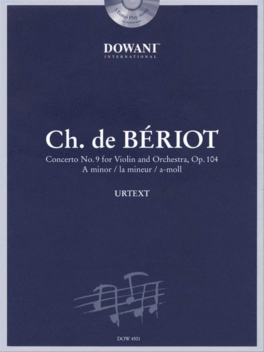 Beriot: Concerto No. 9 for Violin and Orchestra, Op. 104 in A Minor Violin scores gallery preview page 1