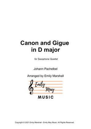 Book cover for Canon in D - Pachelbel (for Saxophone Quartet)