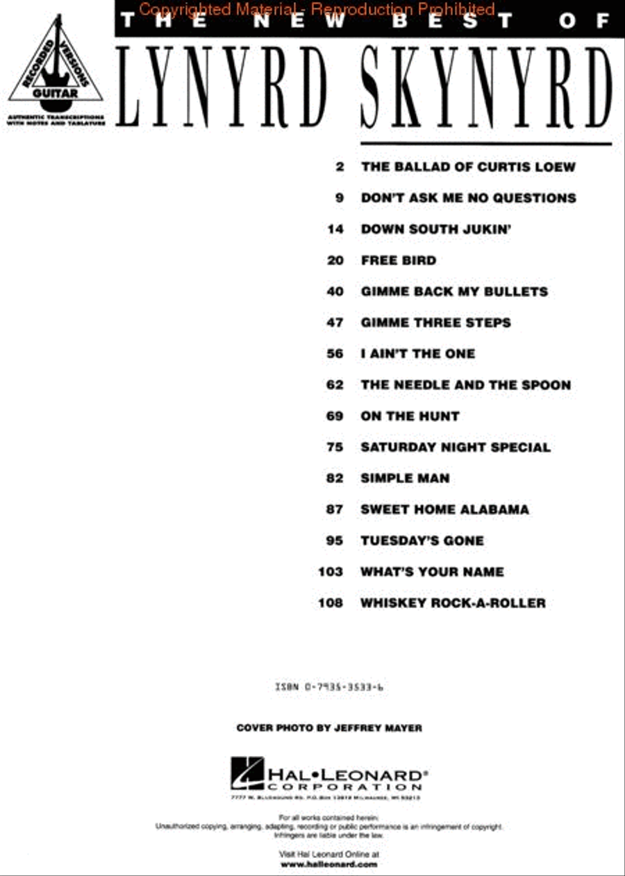 The New Best of Lynyrd Skynyrd Electric Guitar scores gallery preview page 2