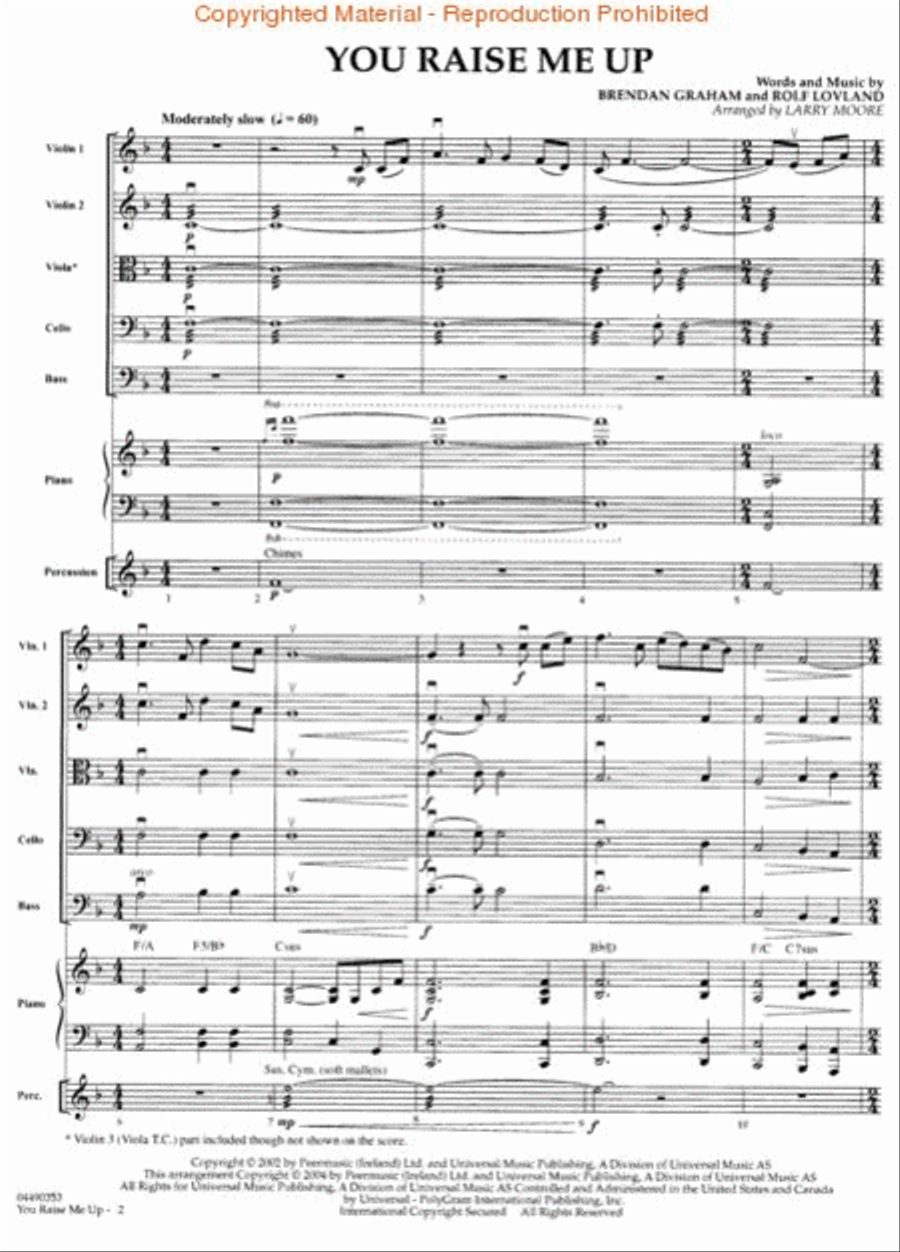 You Raise Me Up String Orchestra scores gallery preview page 2