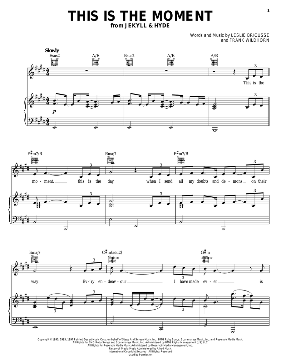 This Is The Moment This Is The Moment Piano, Vocal, Guitar scores gallery preview page 1