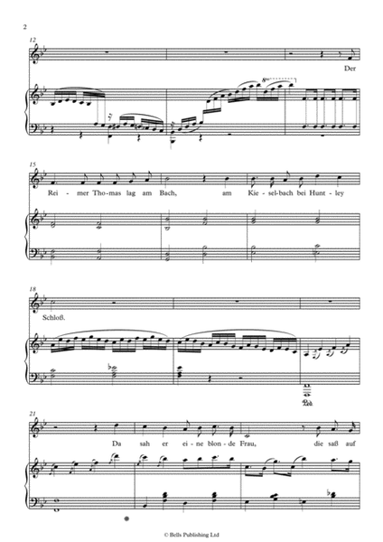 Tom der Reimer, Op. 135a (Original key. B-flat Major)