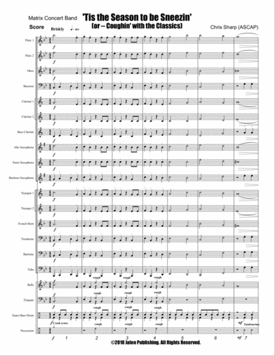 Tis The Season To Be Sneezin' Concert Band scores gallery preview page 2