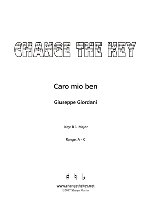 Book cover for Caro mio ben - Bb Major
