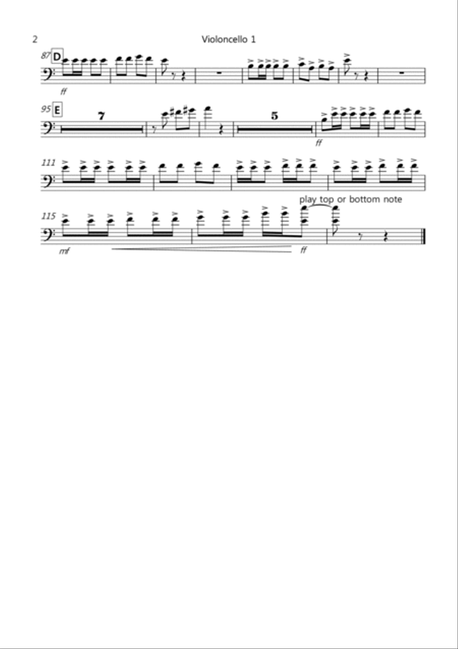 Flamenco Fantastico for Cello Quintet Cello Solo scores gallery preview page 5