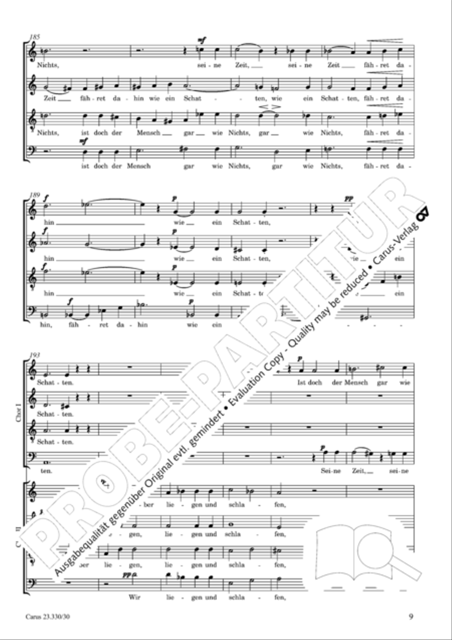 Even in the midst of life (Mitten wir im Leben sind) 4-Part scores gallery preview page 10