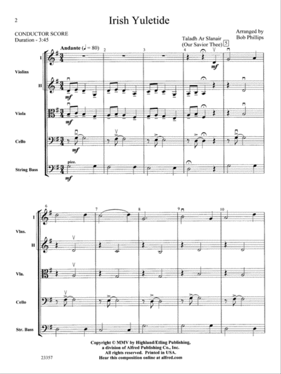 Irish Yuletide: Score Irish Yuletide: Score String Orchestra scores gallery preview page 2