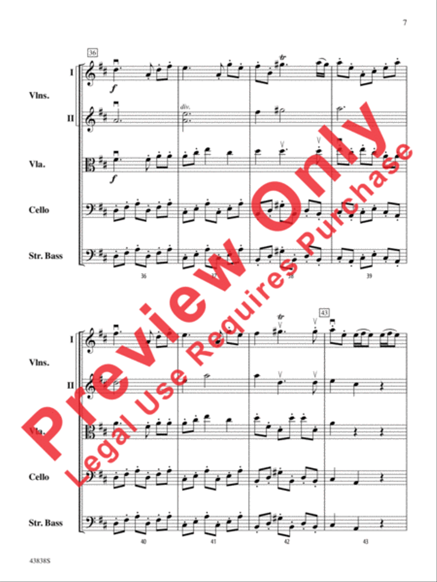 Royal Fireworks Overture String Orchestra scores gallery preview page 8