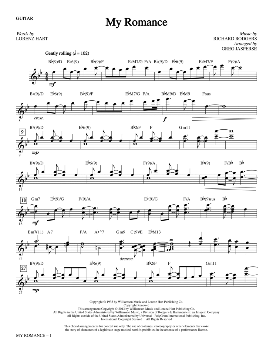 My Romance - Guitar Choir scores gallery preview page 1