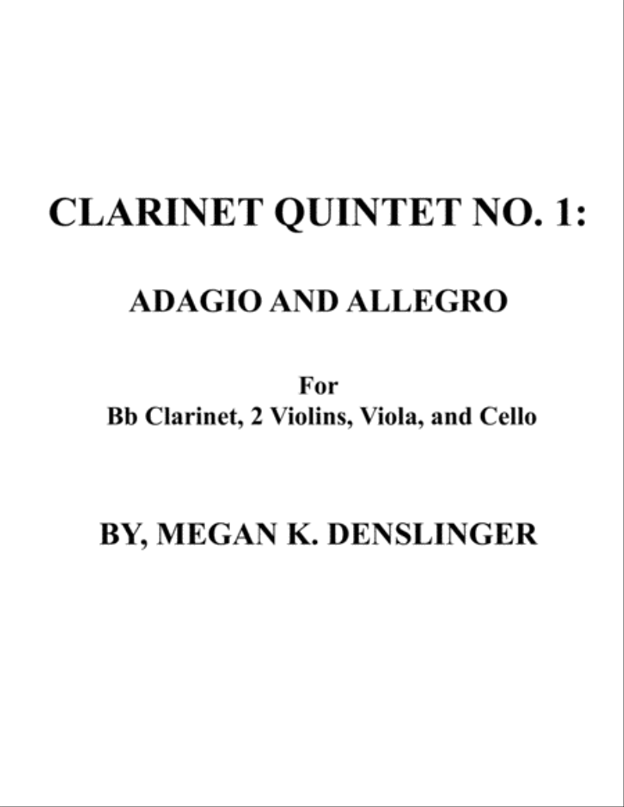 Clarinet Quintet No. 1: Adagio and Allegro Small Ensemble scores gallery preview page 1