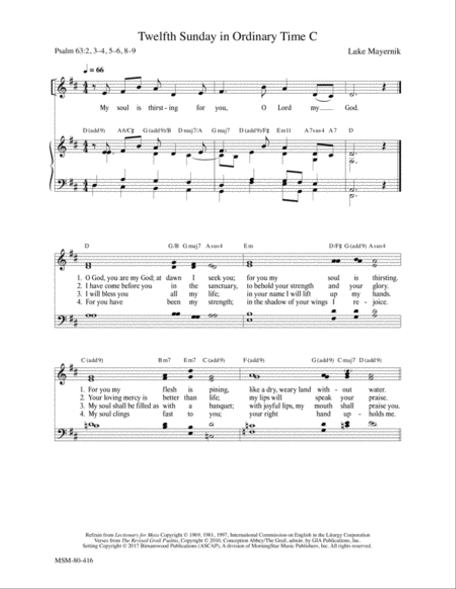 Twelfth Sunday in Ordinary Time C 4-Part scores gallery preview page 1