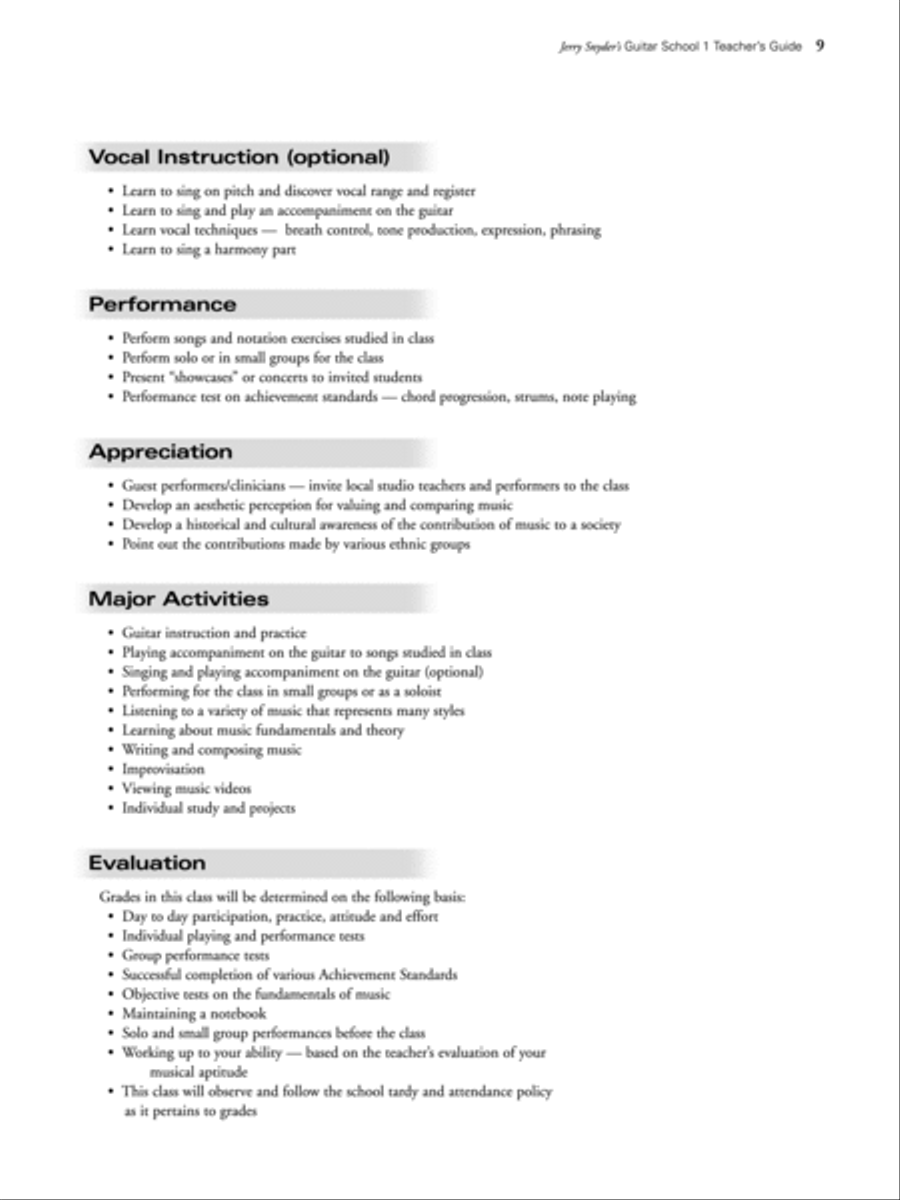 Jerry Snyder's Guitar School, Teacher's Guide, Book 1 Easy Guitar scores gallery preview page 5