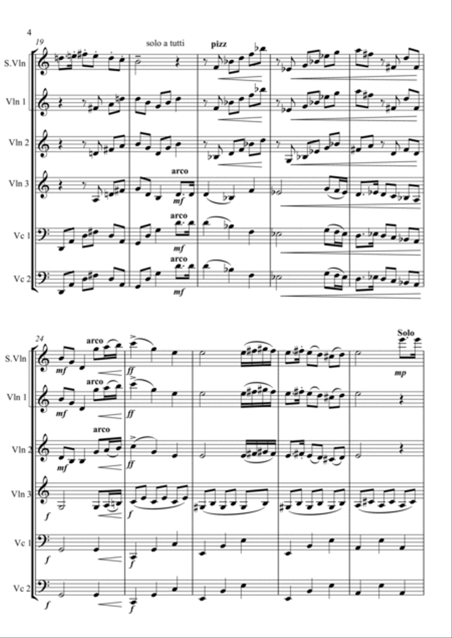 Minuet For Margaret, for Strings. (School Arrangement) Chamber Music scores gallery preview page 4
