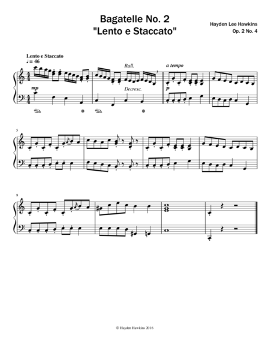 Bagatelle No. 2 Bagatelle No. 2 Piano Solo scores gallery preview page 1