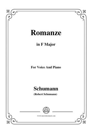 Schumann-Romanze,in F Major,for Voice and Piano