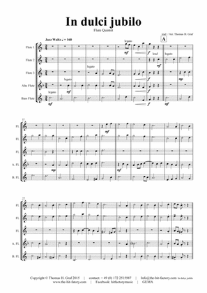 In dulci jubilo - Christmas Song - Jazz Waltz - Flute Quintet