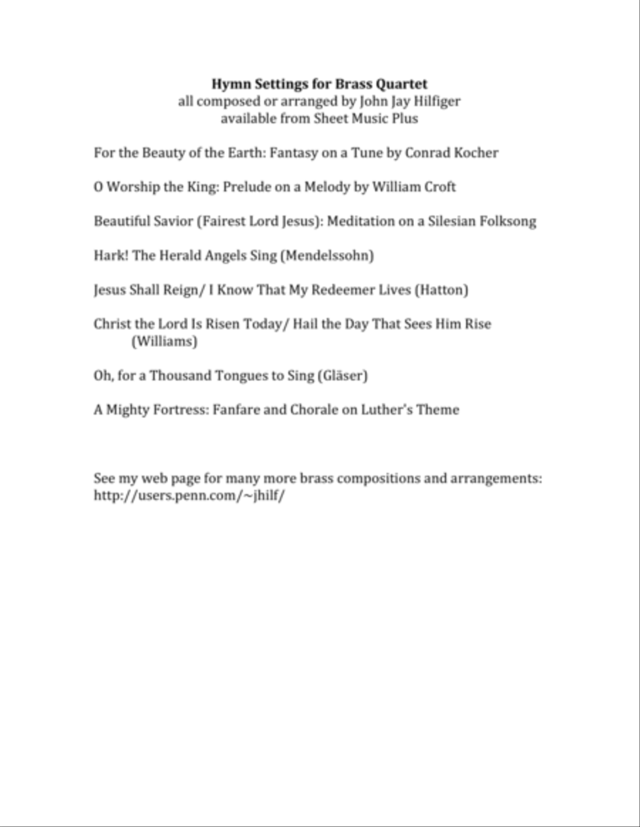 A Mighty Fortress: Fanfare and Chorale on Luther's Theme (Brass Quartet) Brass Quartet scores gallery preview page 3