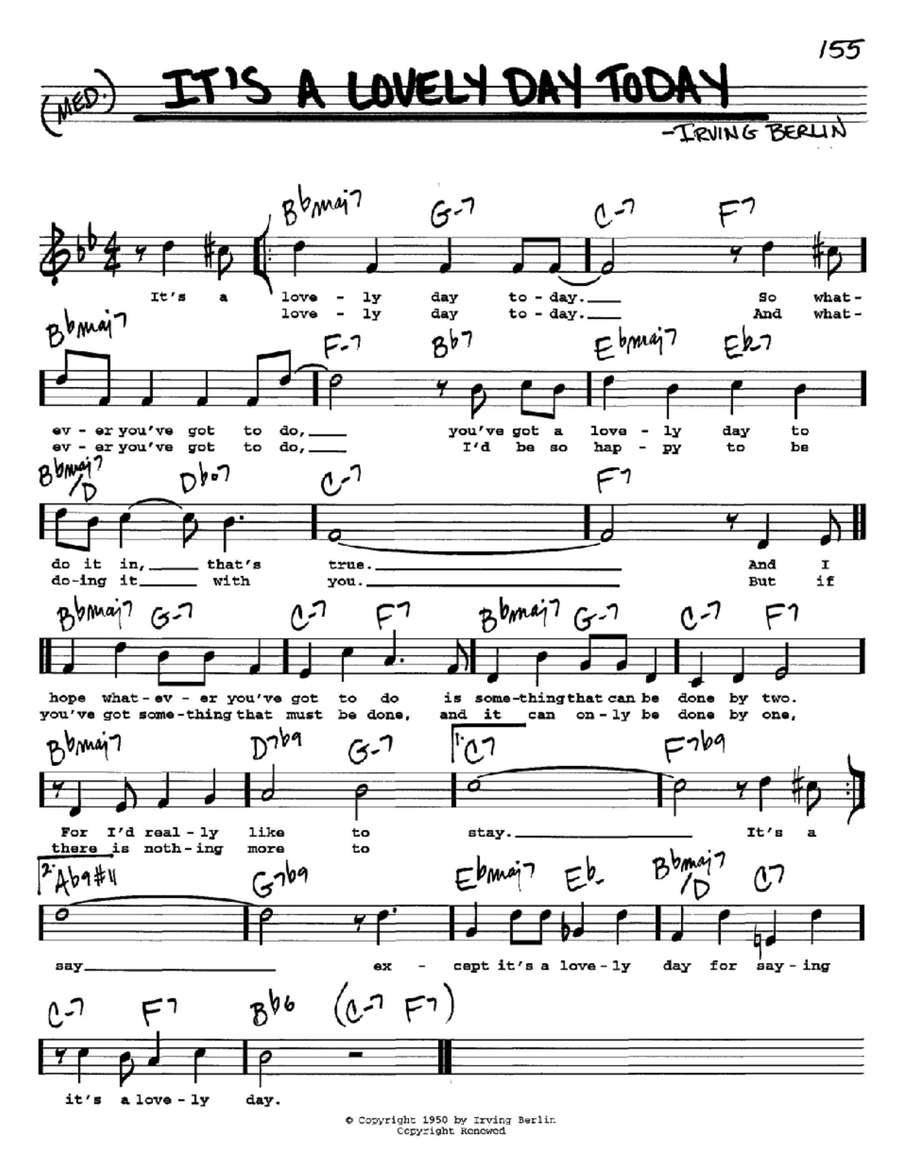 It's A Lovely Day Today It's A Lovely Day Today Voice scores gallery preview page 1