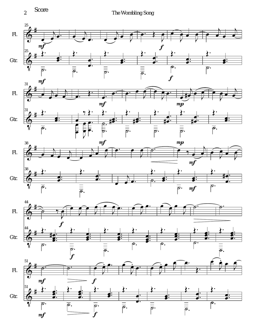 The Wombling Song Flute scores gallery preview page 2