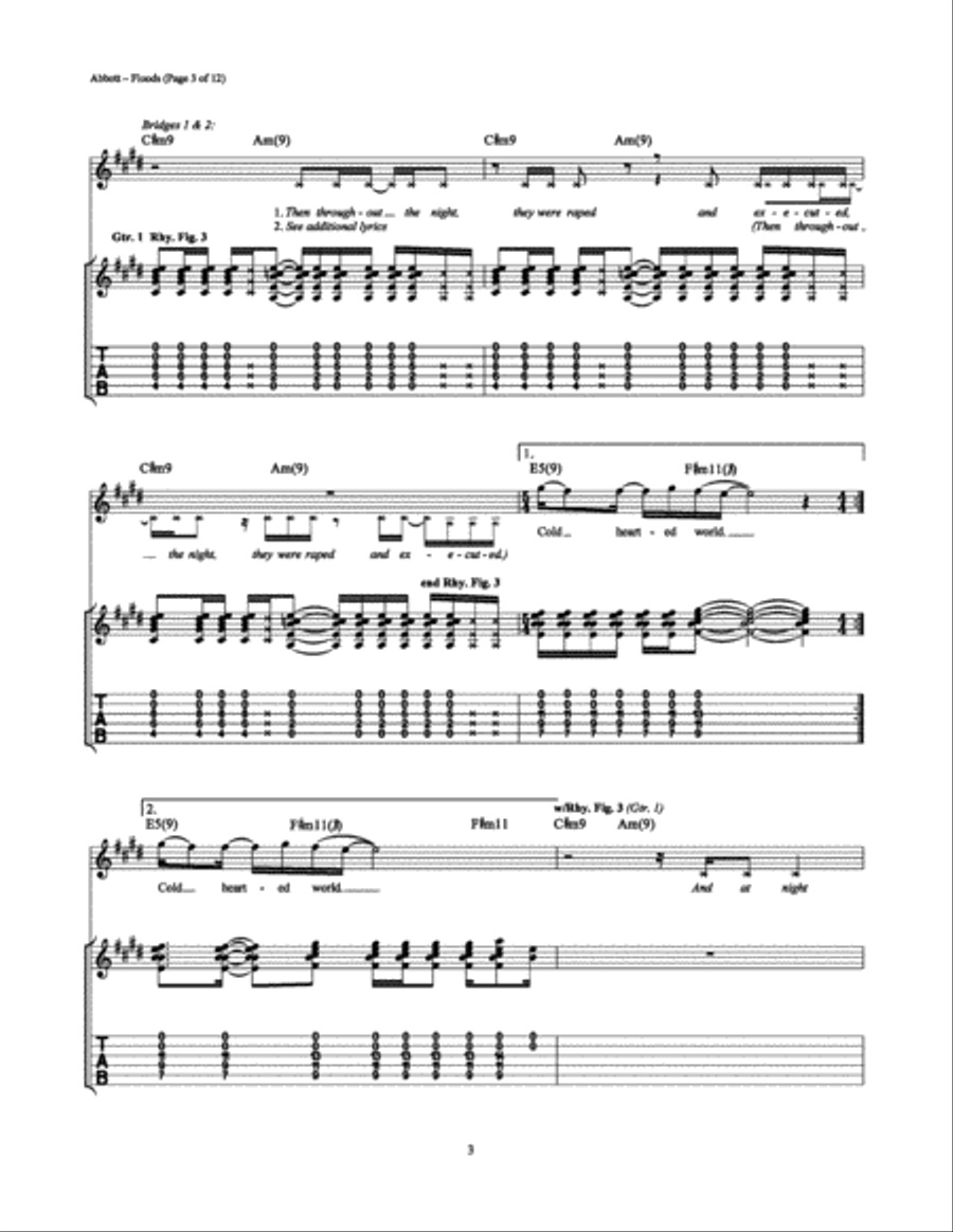 Floods Electric Guitar scores gallery preview page 3