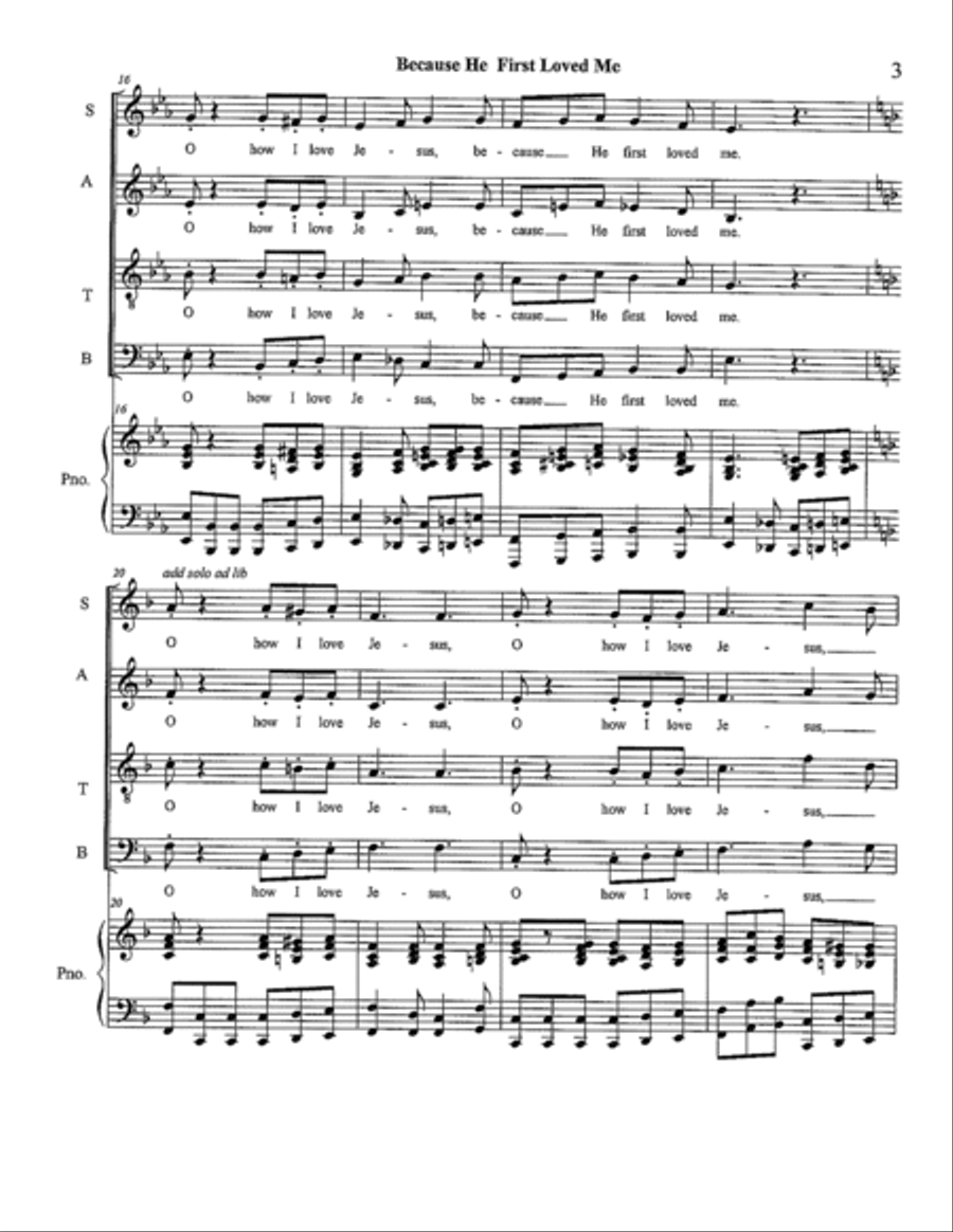 Because He First Loved Me Small Ensemble scores gallery preview page 3