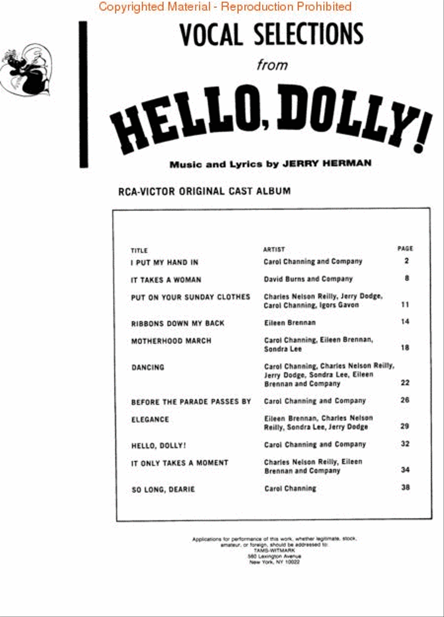 Hello Dolly Piano, Vocal, Guitar scores gallery preview page 2