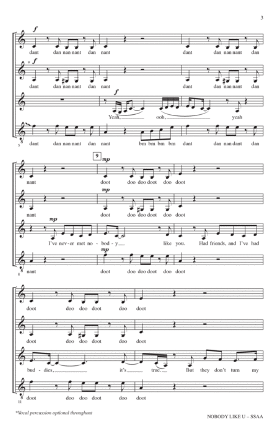 Nobody Like U (from Turning Red) (arr. Deke Sharon) SSAA scores gallery preview page 2