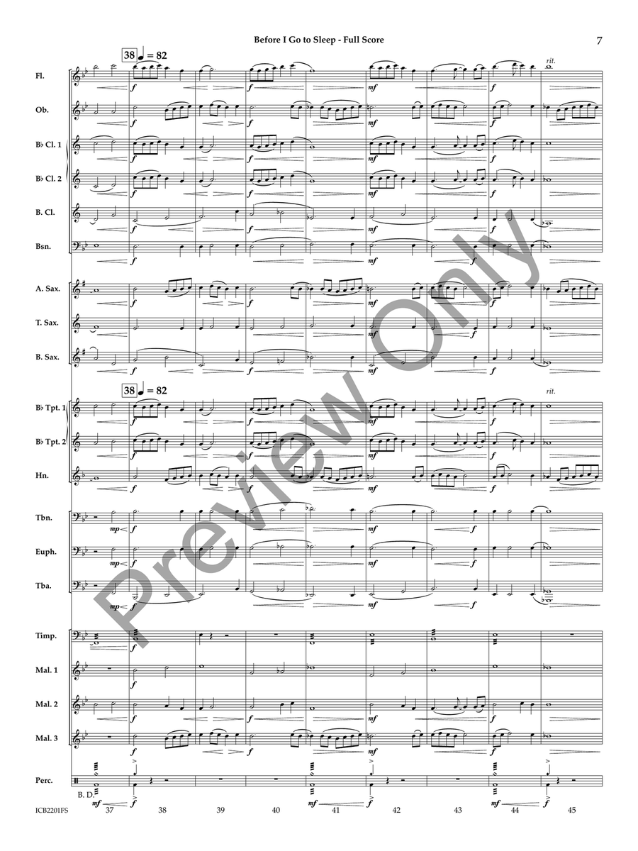 Before I Go to Sleep (Score) Concert Band scores gallery preview page 6
