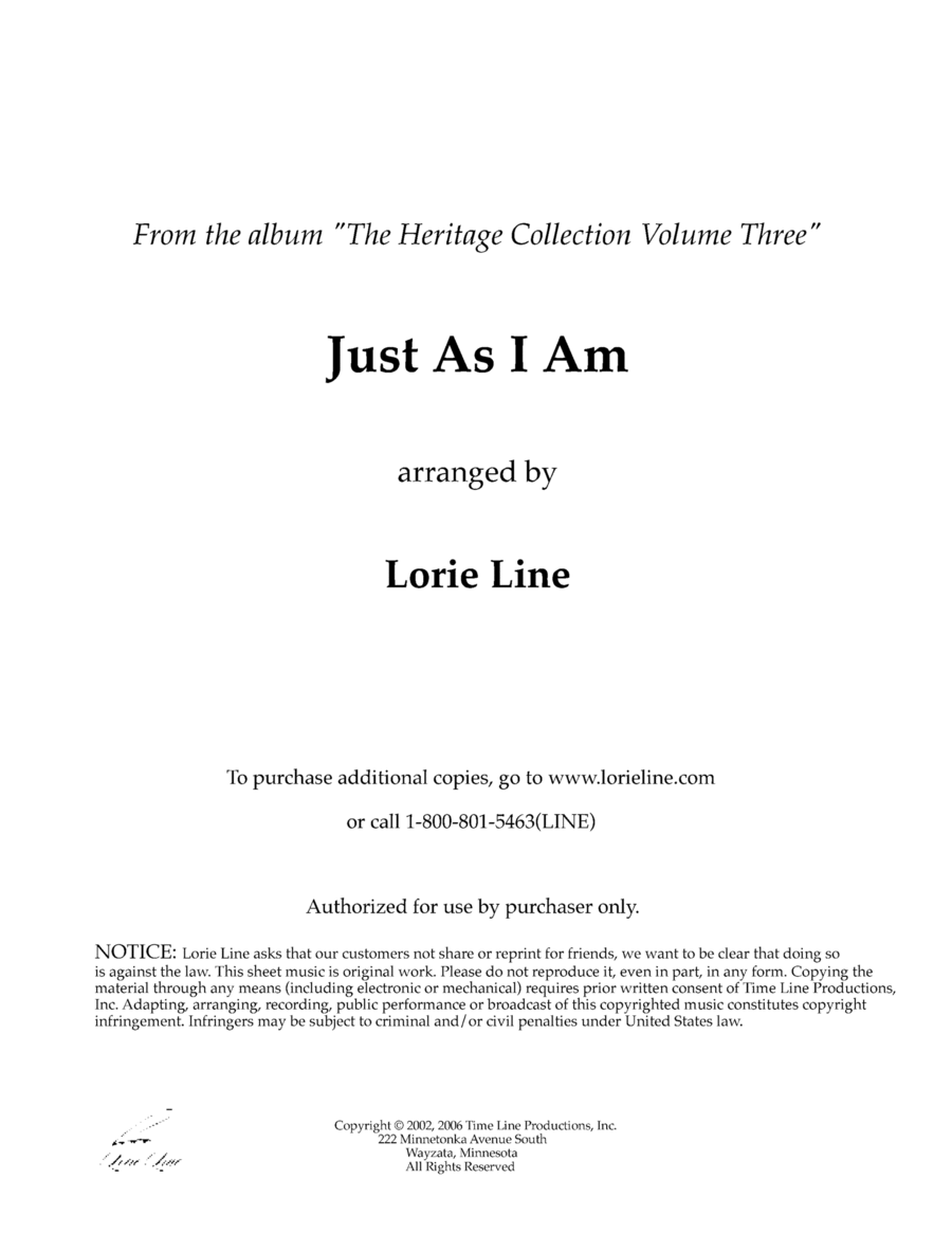 Just As I Am Just As I Am Piano Solo scores gallery preview page 1