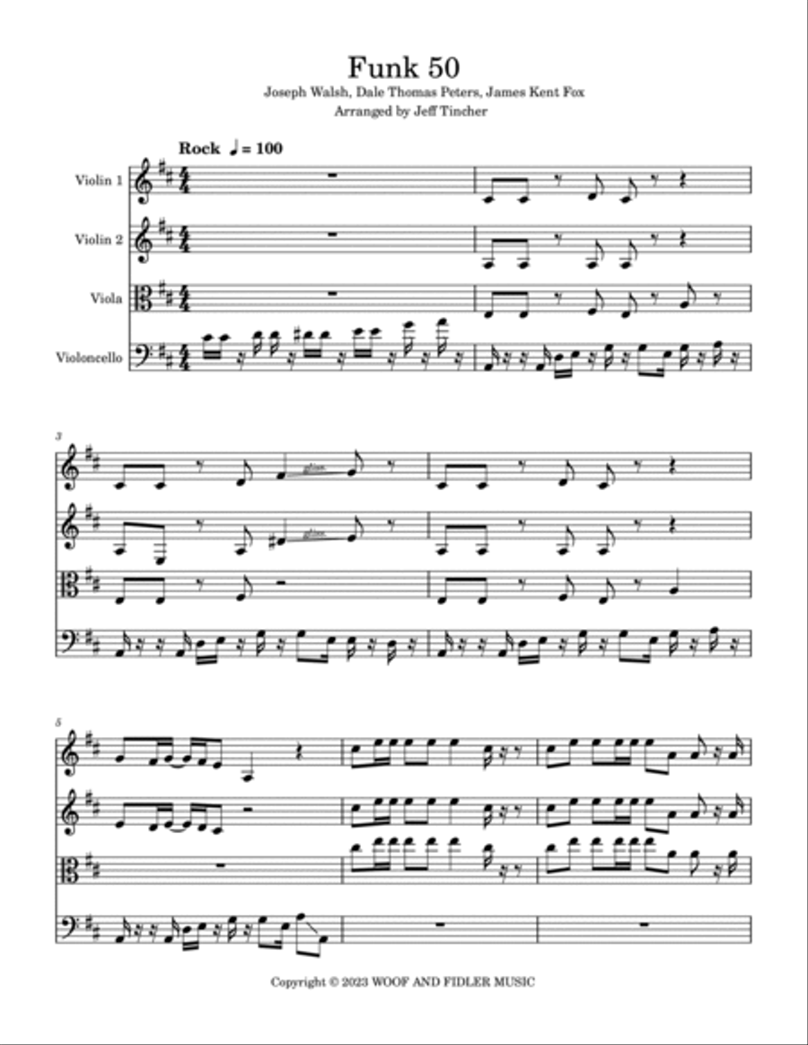 Funk 50 String Quartet scores gallery preview page 2