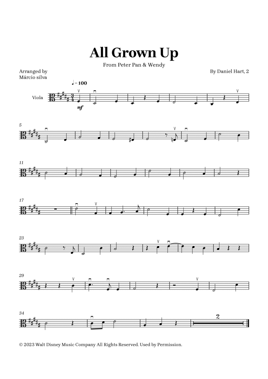 All Grown Up Viola Solo scores gallery preview page 1