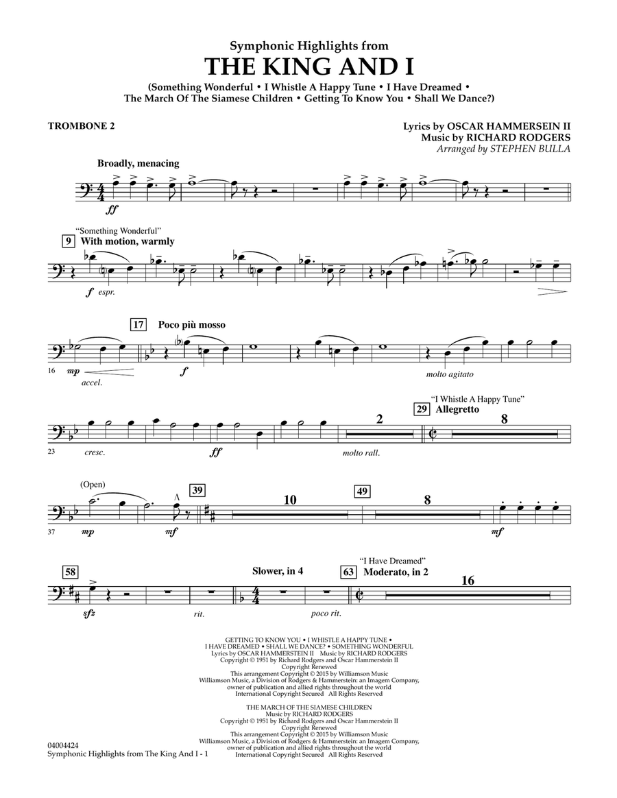 Symphonic Highlights from The King and I - Trombone 2