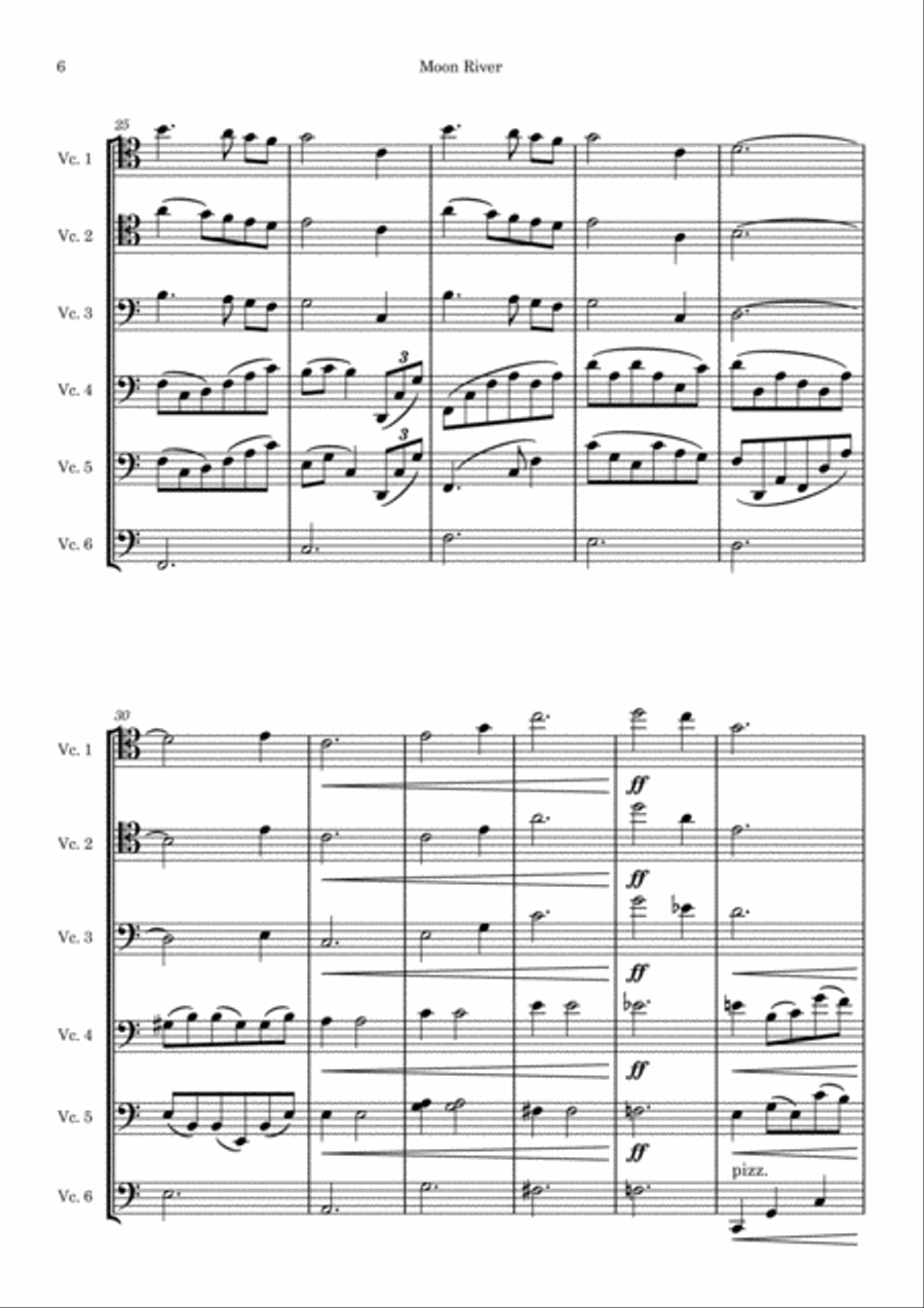 Moon River Cello scores gallery preview page 6