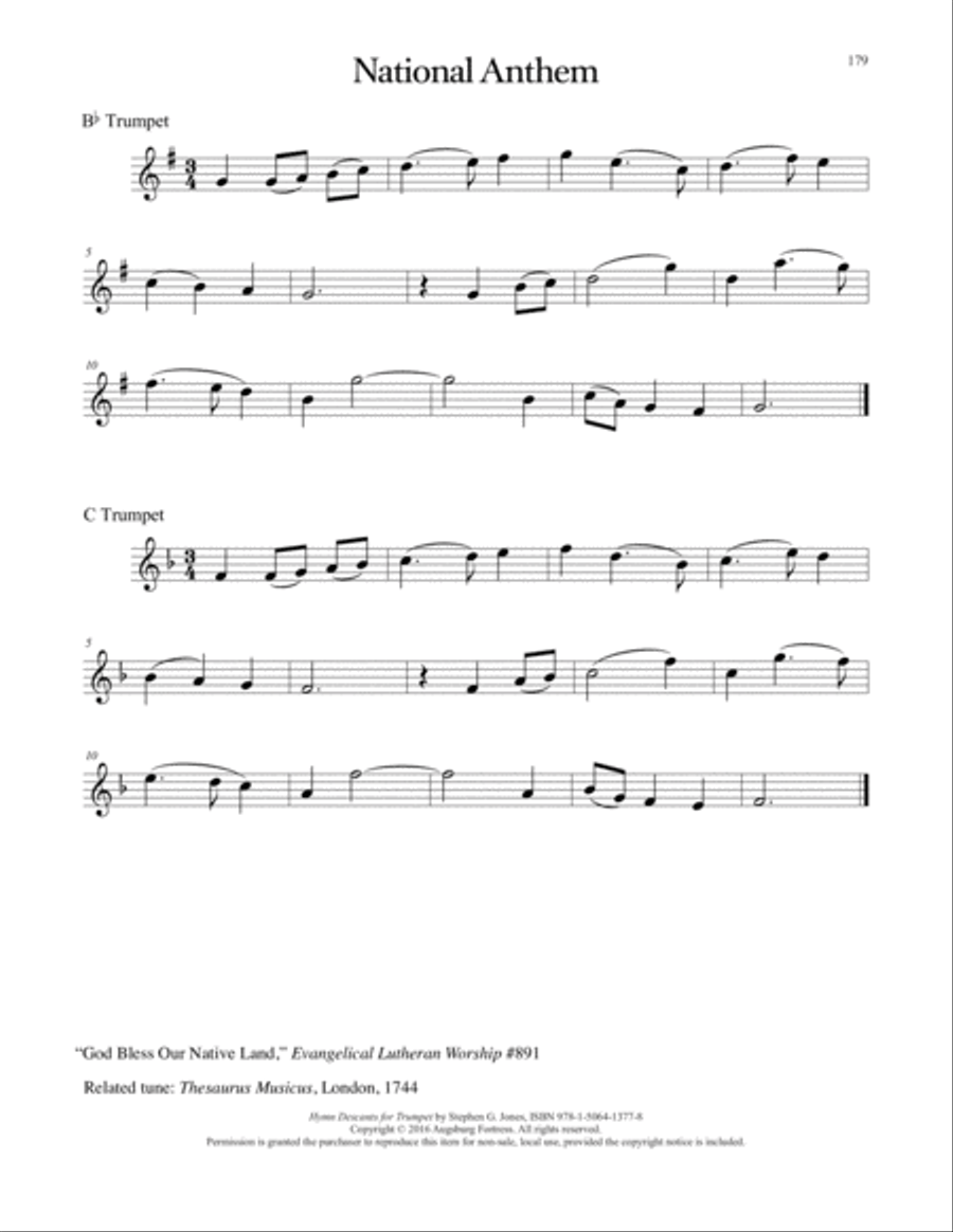 Hymn Descants for Trumpet C Trumpet scores gallery preview page 180