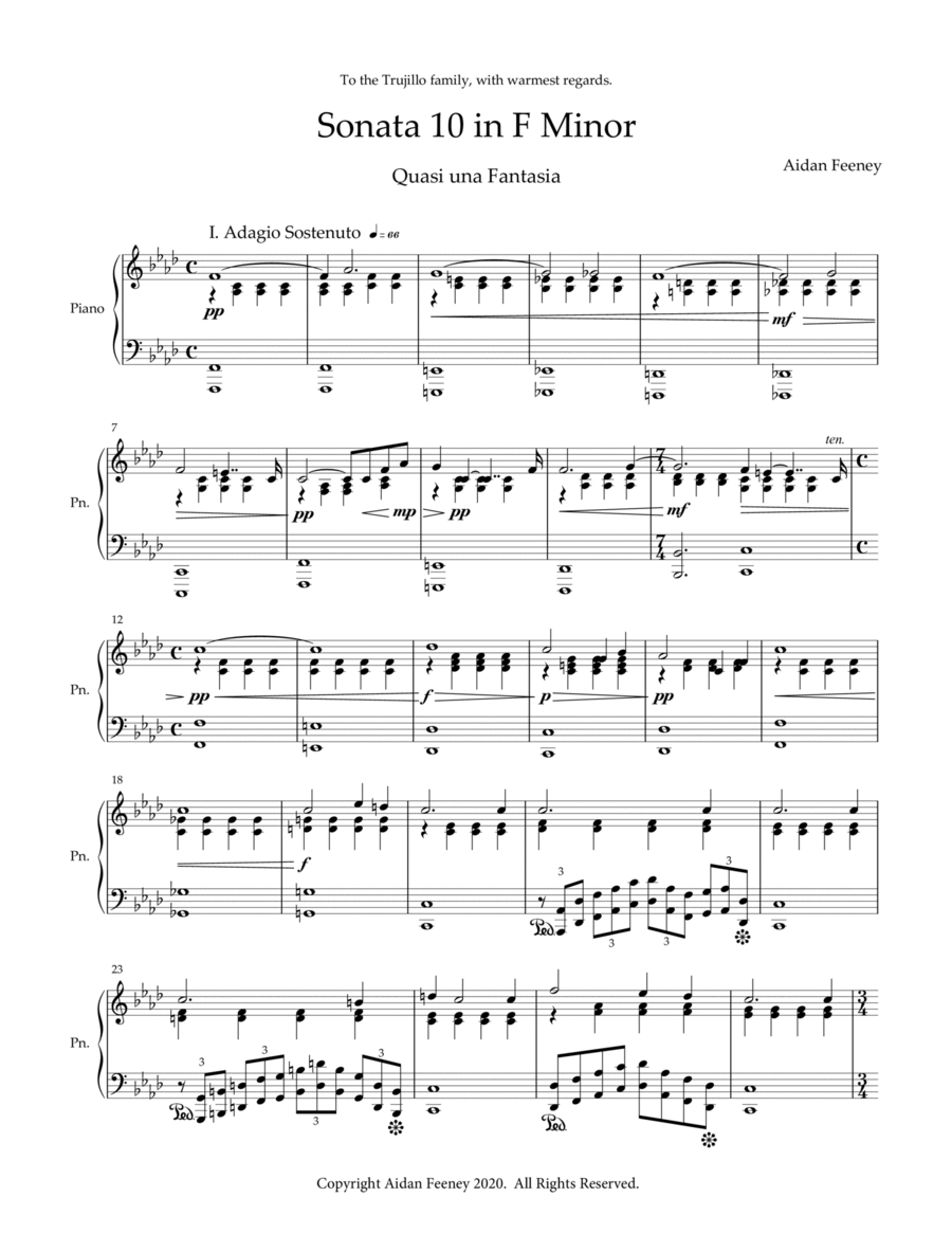 Piano Sonata no. 10 in F Minor image number null