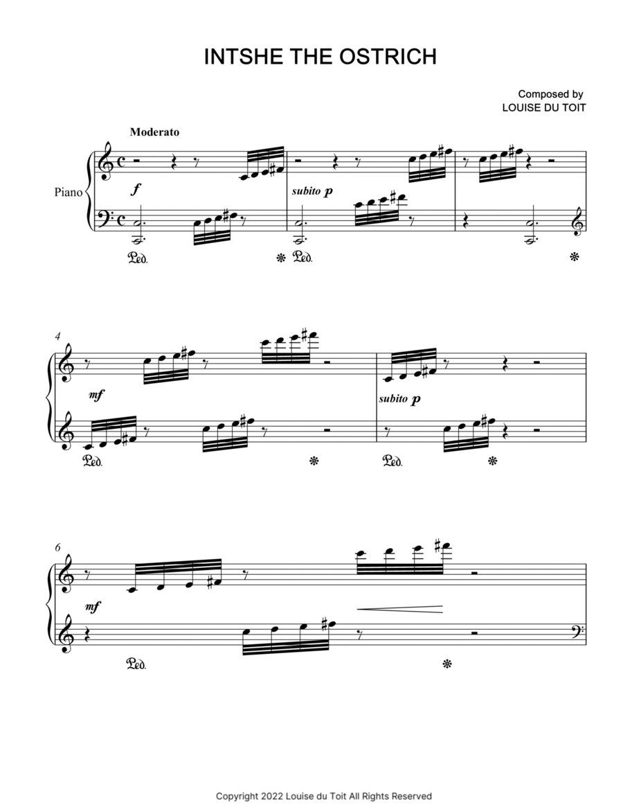 8. Intshe the Ostrich Piano Solo scores gallery preview page 1