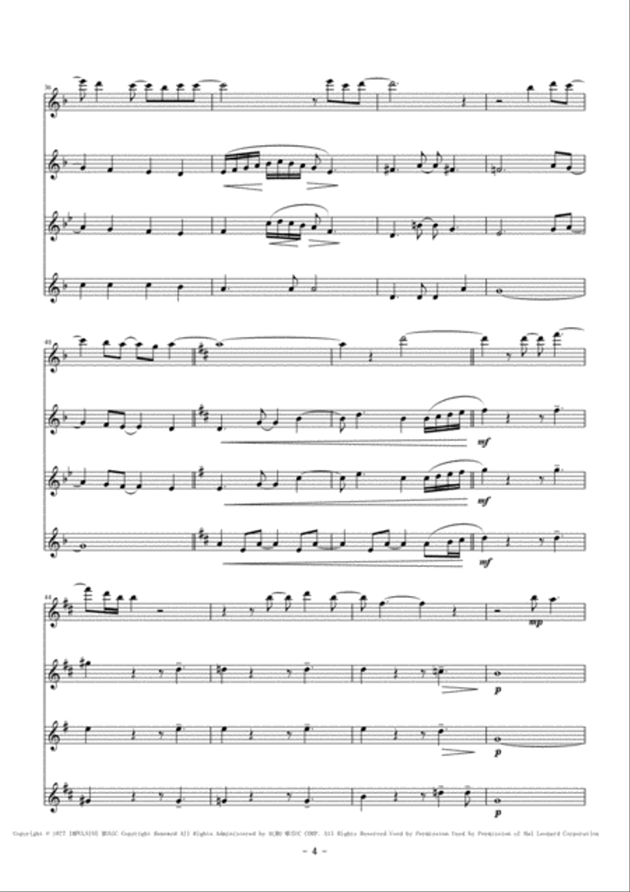 Just The Way You Are Woodwind Quintet scores gallery preview page 4