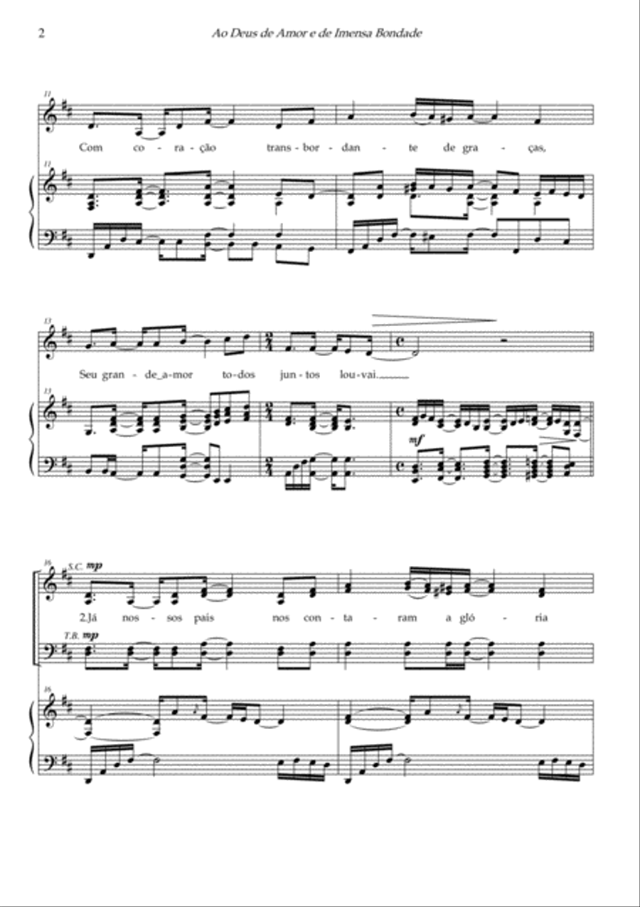 Ao Deus de Amor e de Imensa Bondade 4-Part scores gallery preview page 2
