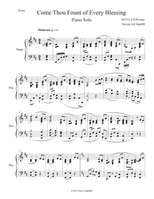 Come, Thou Fount of Every Blessing--Piano Solo