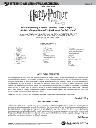 Book cover for Harry Potter and the Deathly Hallows, Part 1, Selections from: Score