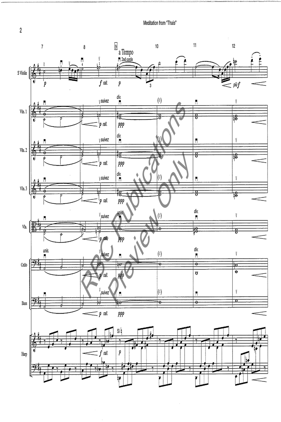 Meditation From Thais Violin W/Orch String Orchestra scores gallery preview page 5